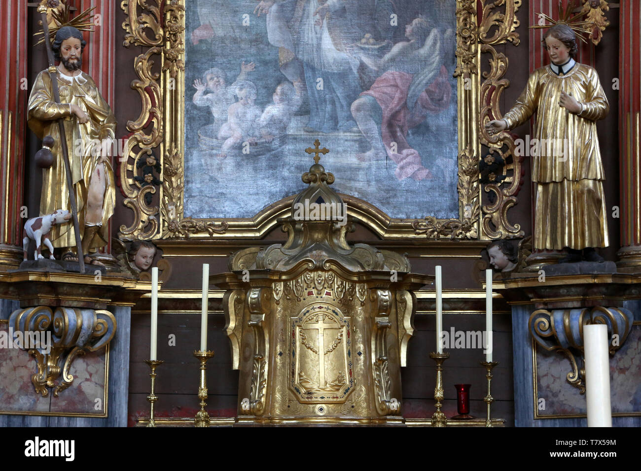 Tabernacle. Eglise Saint-Nicolas de Véroce. Stock Photo