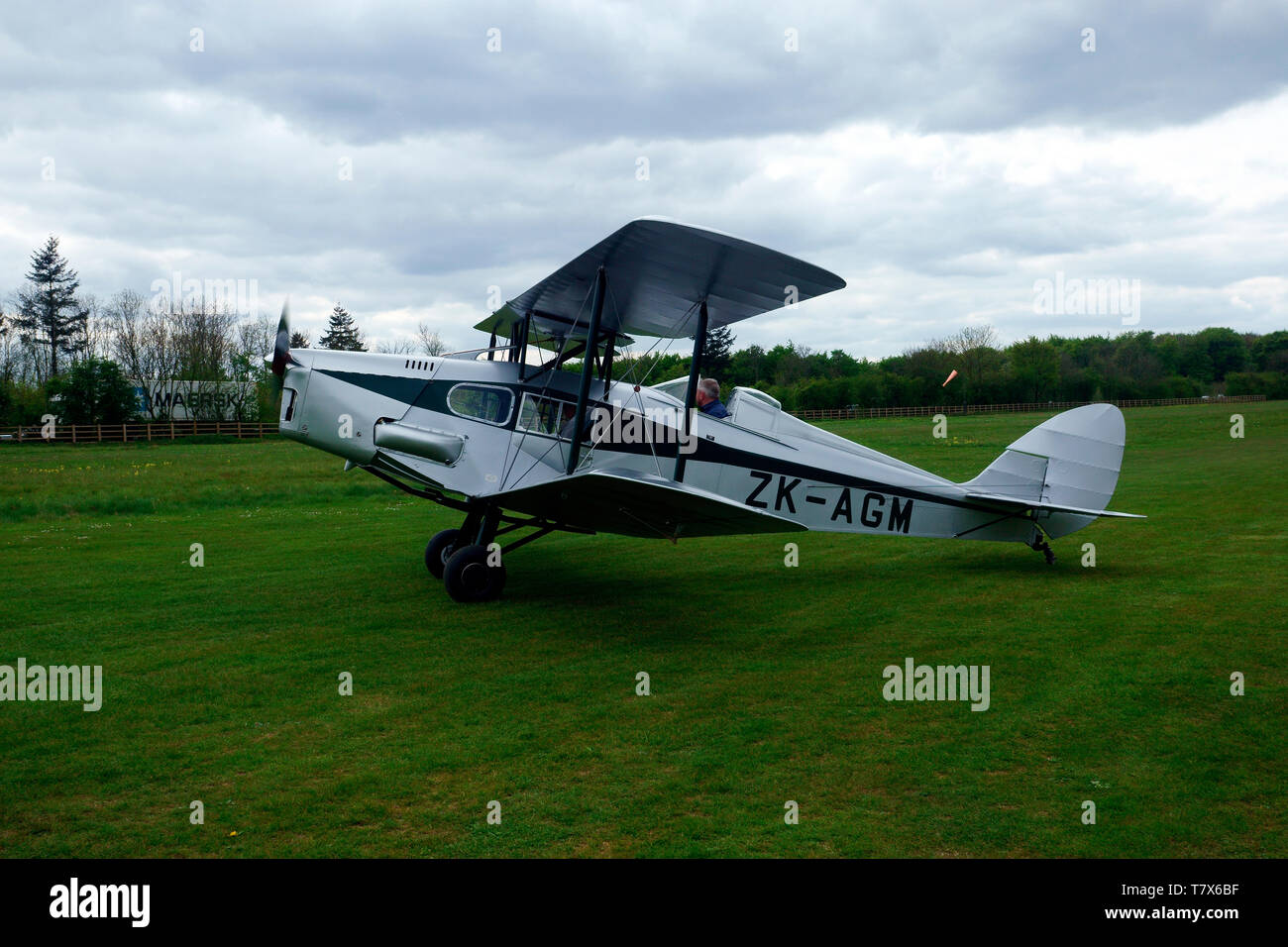 DE HAVILLAND DH83C FOX MOTH   ZK-AGM  (G-CIPJ) POPHAM EGHP Stock Photo