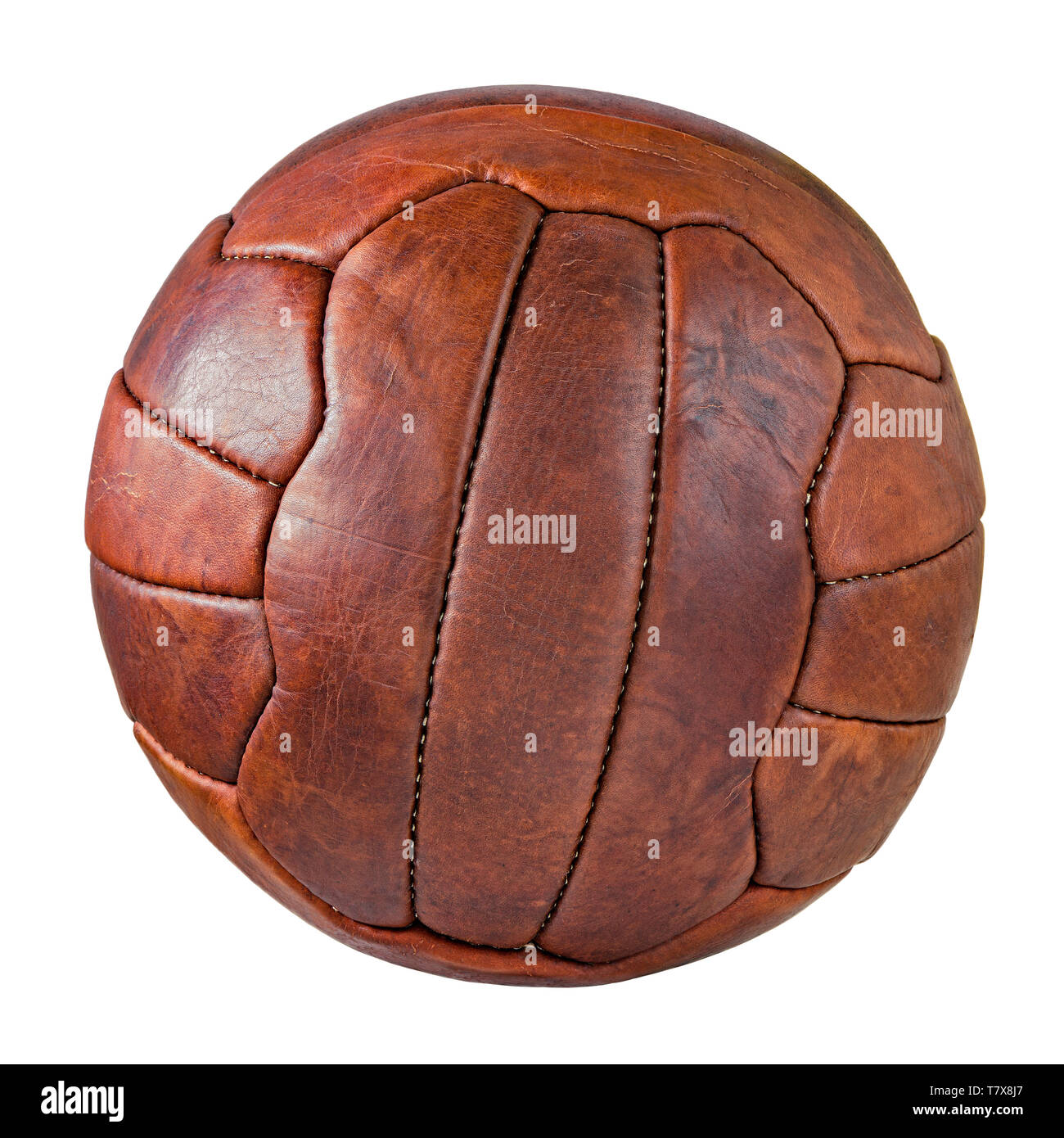 Image of retro leather soccer ball isolated on white Stock Photo Alamy