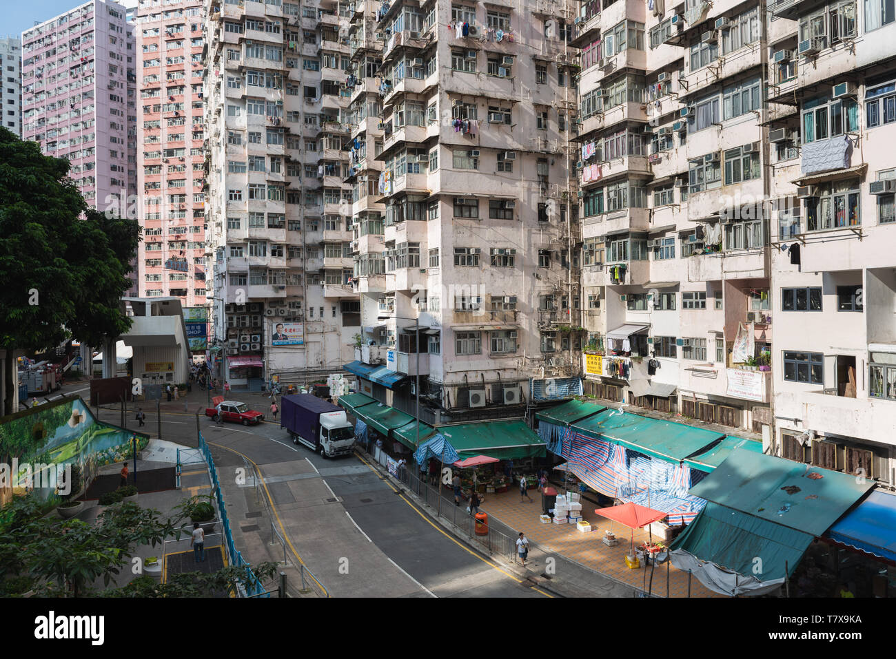 Old apartment complex in Quarry Bay in Hong Kong, China Stock Photo Alamy