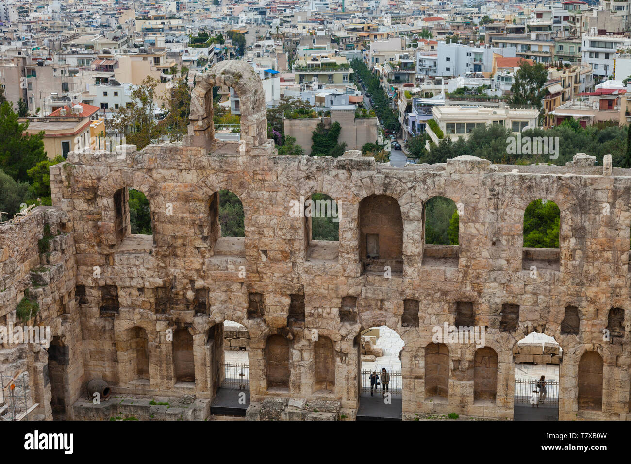 Odeón o Teatro de Herodes Atico. Acrópolis. Atenas, Grecia Stock Photo