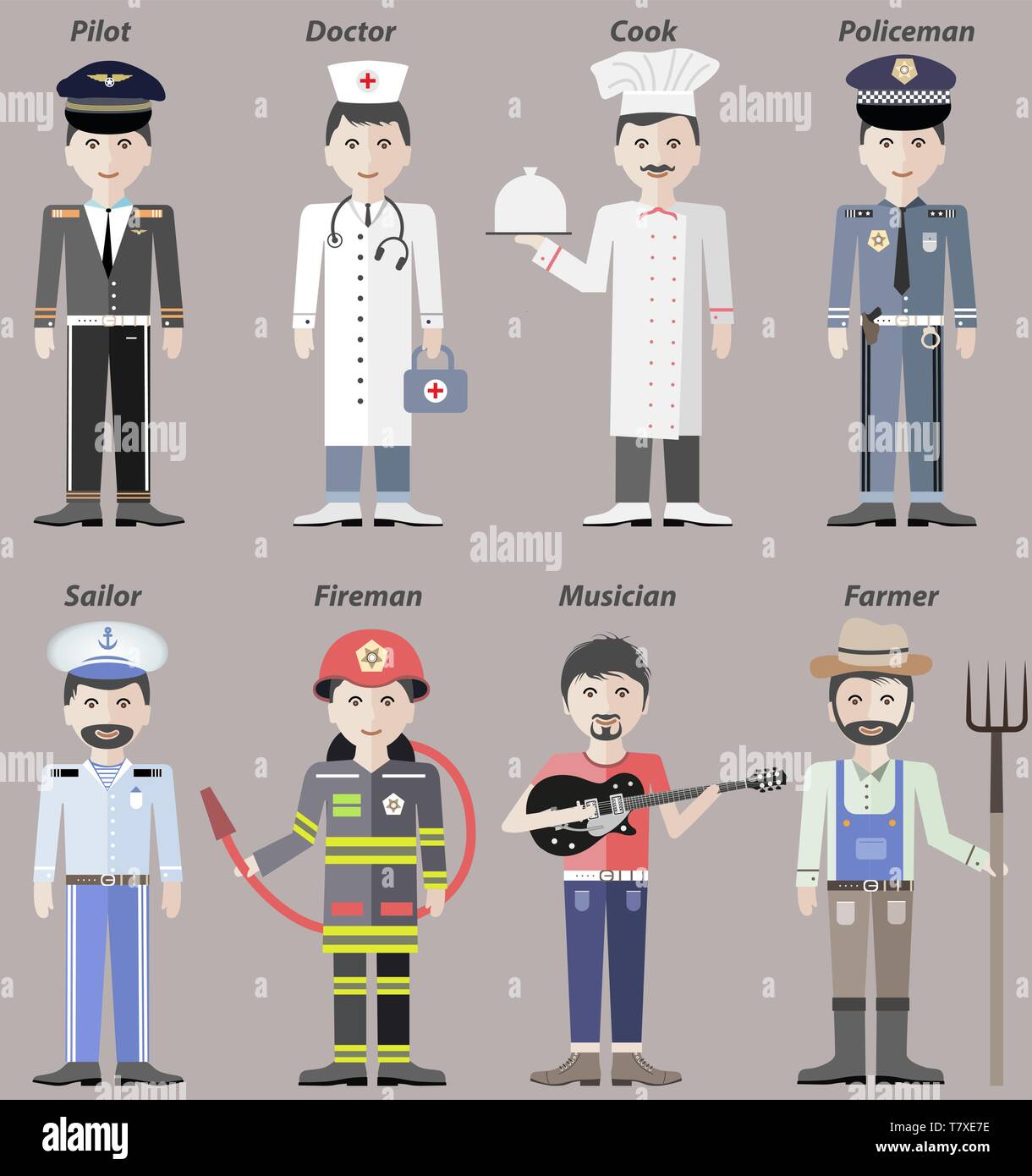 Vector human personages of different professions Stock Vector