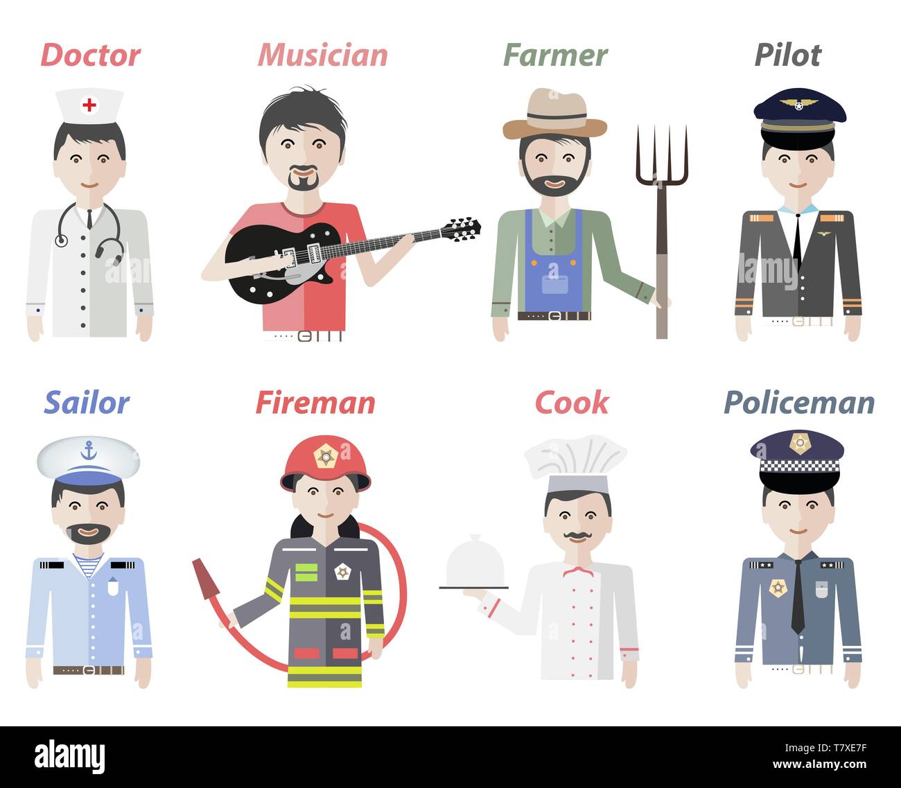 Vector human personages of different professions Stock Vector