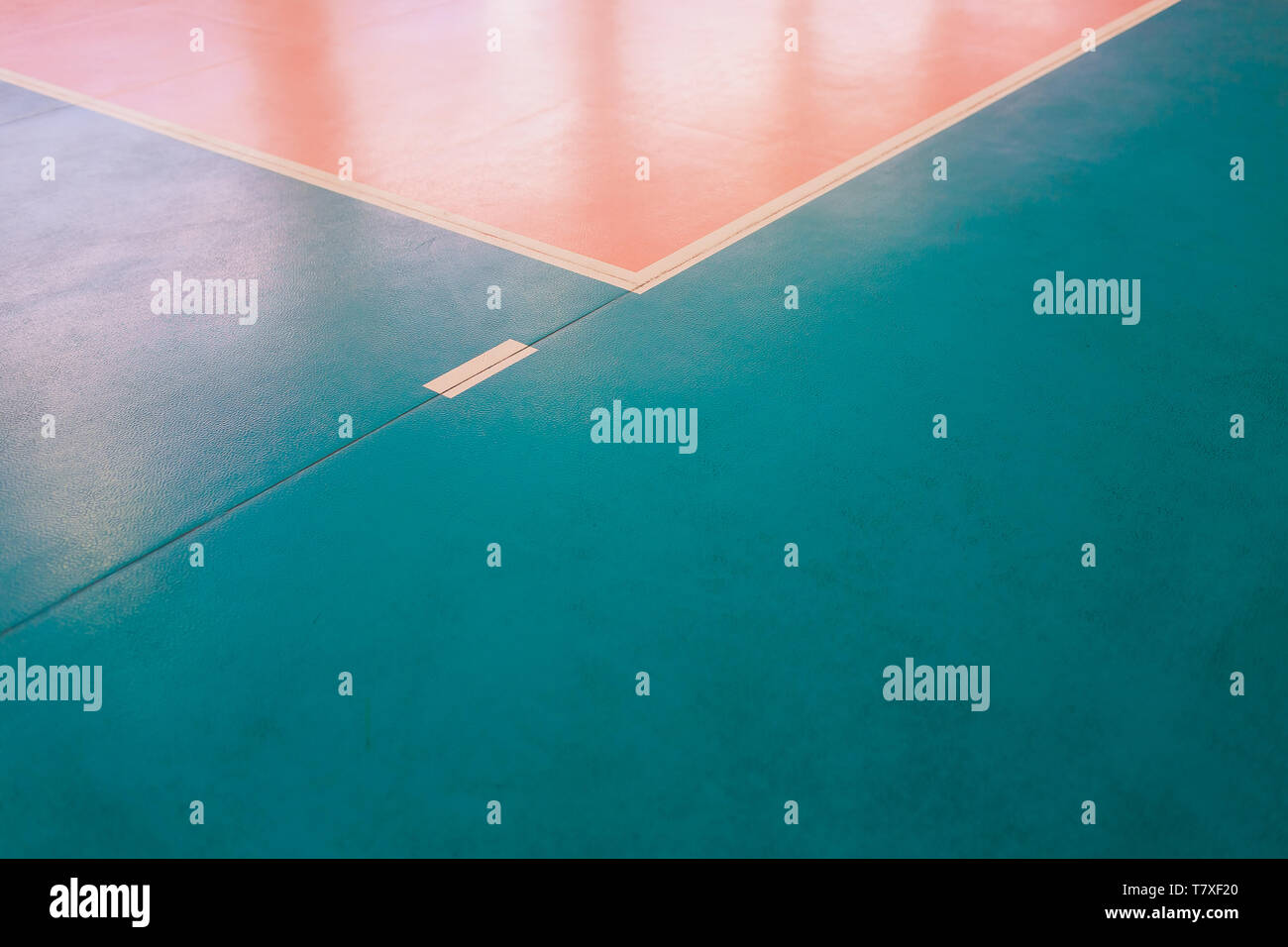 rubber flooring in the gym Empty professional volleyball court Stock Photo Alamy