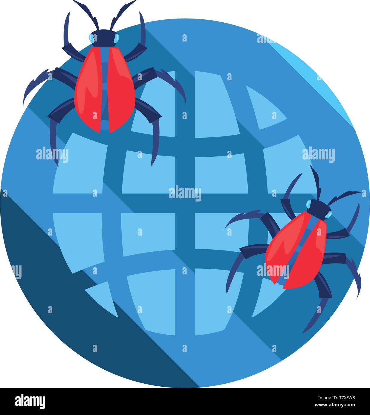 world virus cybersecurity data protection vector illustration Stock ...