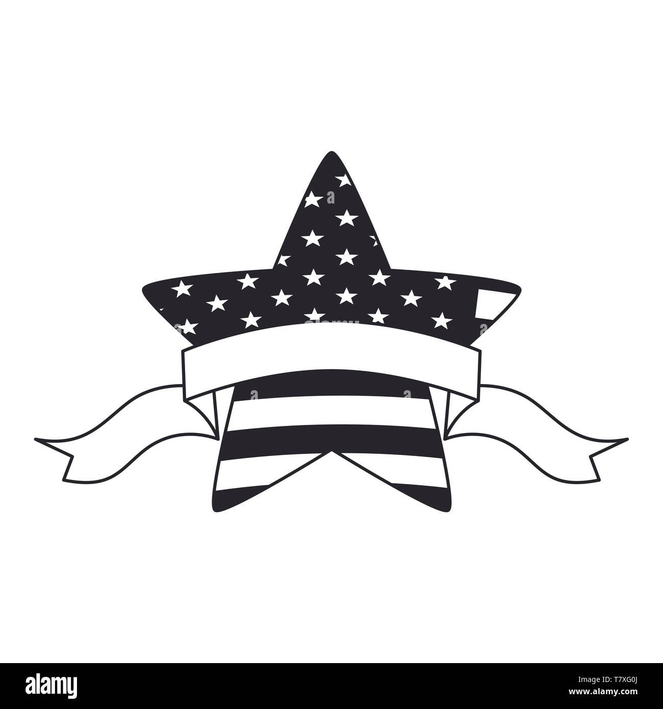 star and ribbon with united states of america flag Stock Vector Image ...