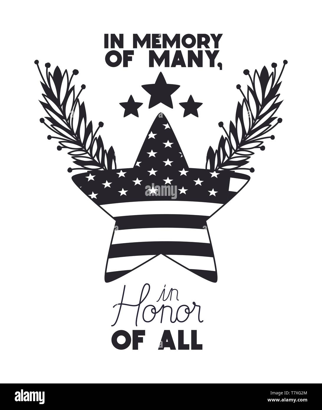 star with wreath and usa flag of memorial day emblem Stock Vector Image ...