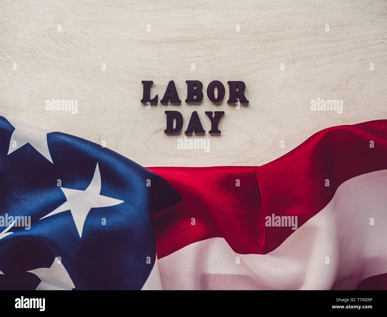 Beautiful card with congratulations on Labor Day Stock Photo