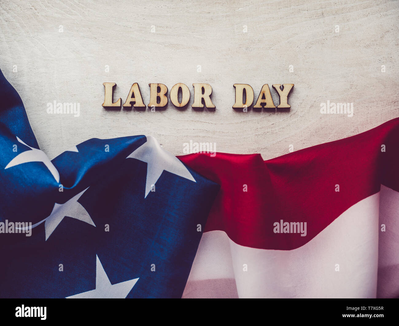 Beautiful card with congratulations on Labor Day Stock Photo