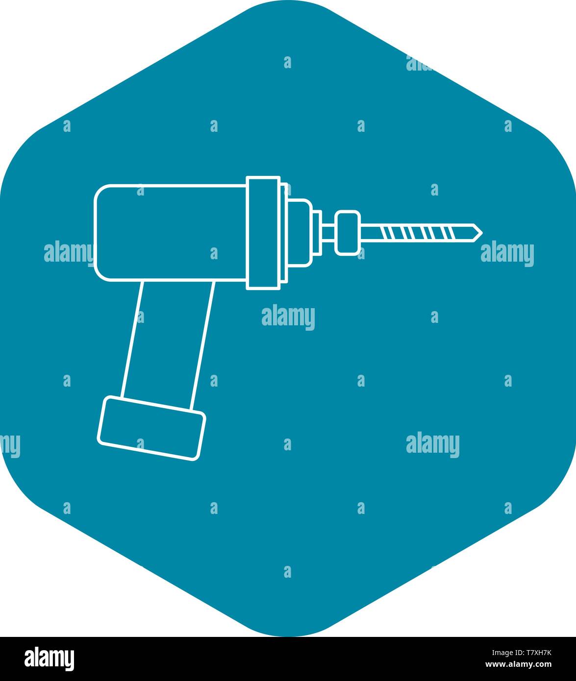 Medical drill icon, outline style Stock Vector