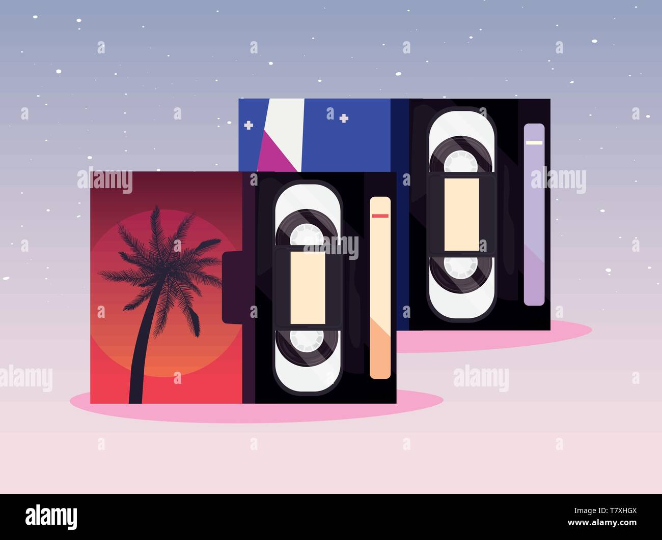 videotape beta box cover retro 80s style vector illustration Stock