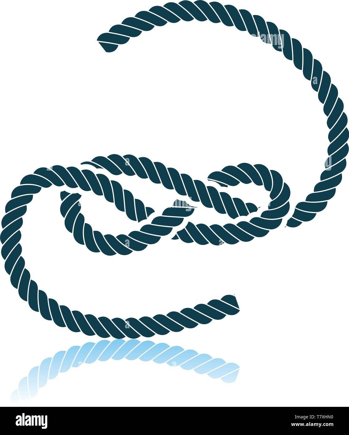 Knoted Rope Icon. Shadow Reflection Design. Vector Illustration Stock ...