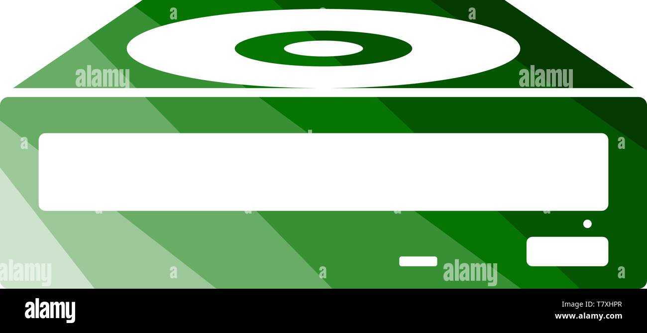 CD-ROM Icon. Flat Color Ladder Design. Vector Illustration. Stock Vector