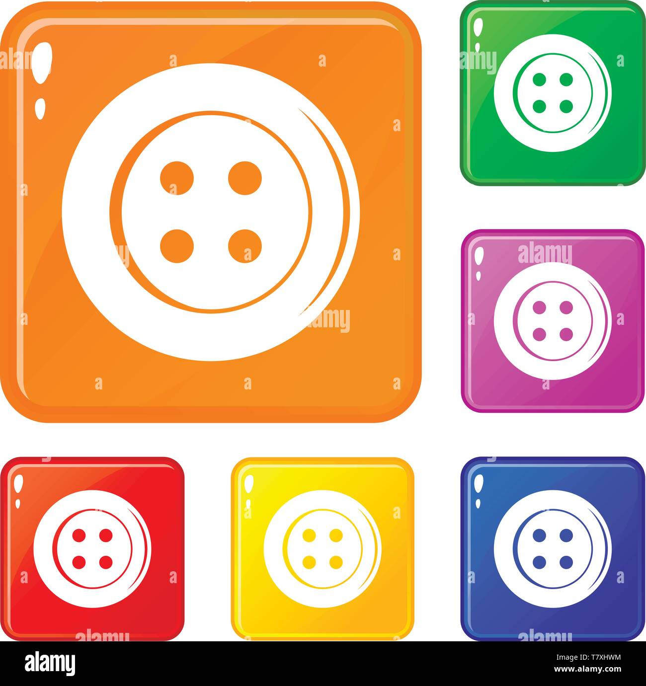 Sewing button icons set vector color Stock Vector Image & Art - Alamy