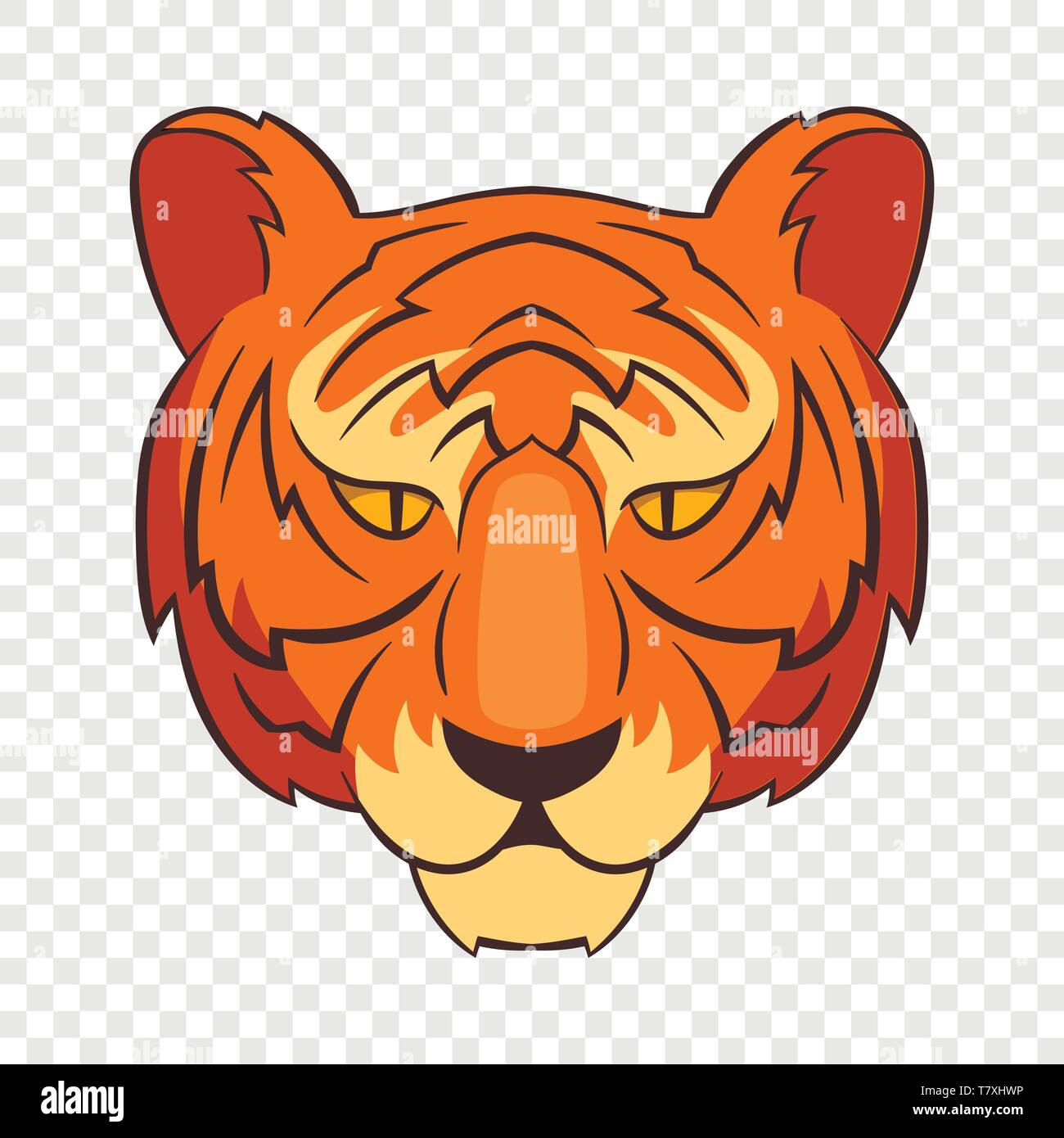 Tiger head icon, cartoon style Stock Vector Image & Art - Alamy