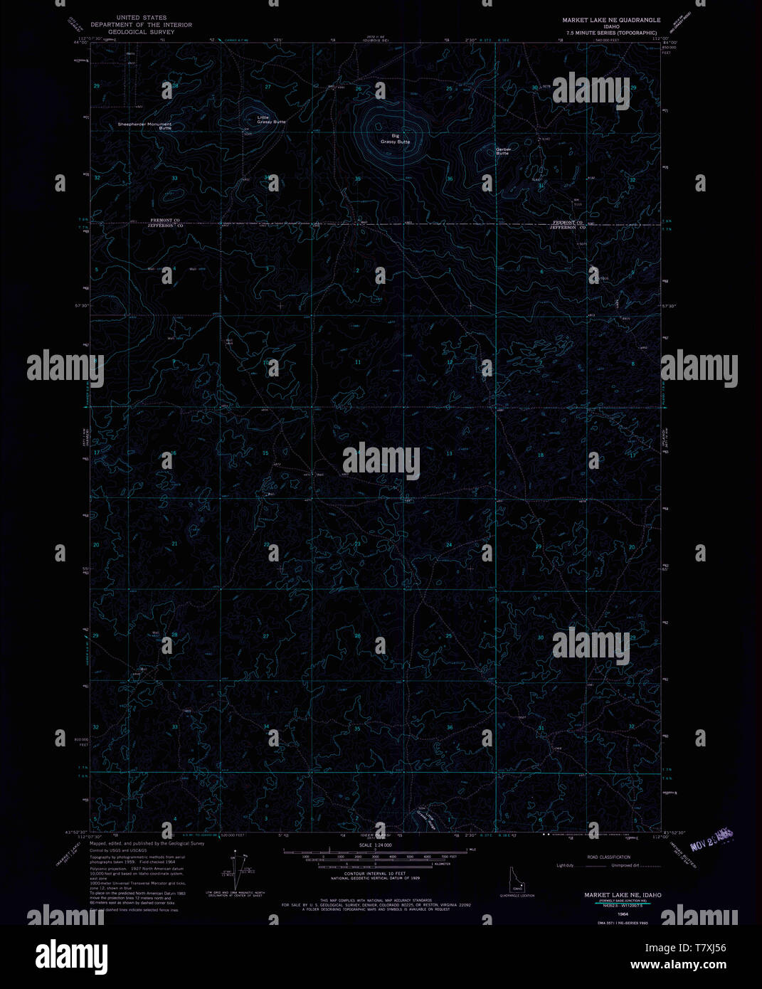 USGS TOPO Map Idaho ID Market Lake - Usgs Topo Map Idaho Id Market Lake Ne 237052 1964 24000 Inverted Restoration T7XJ56 