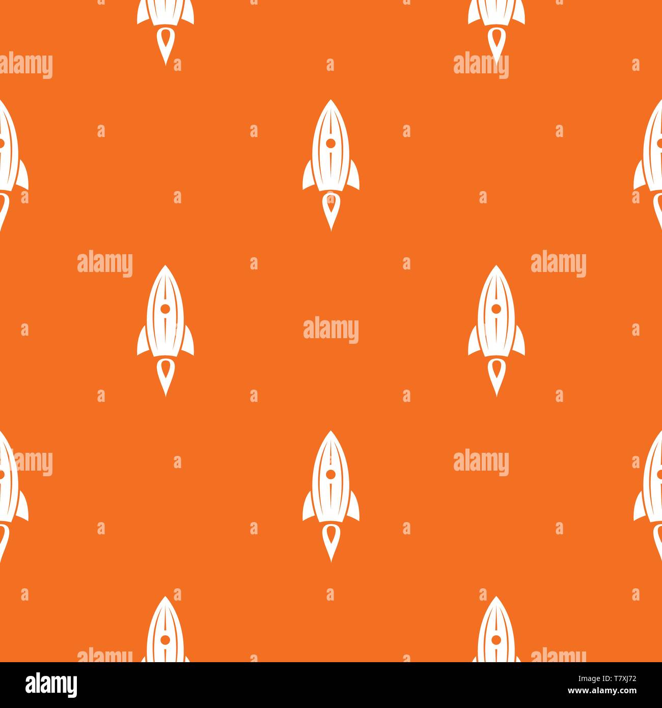 Rocket space pattern vector orange Stock Vector