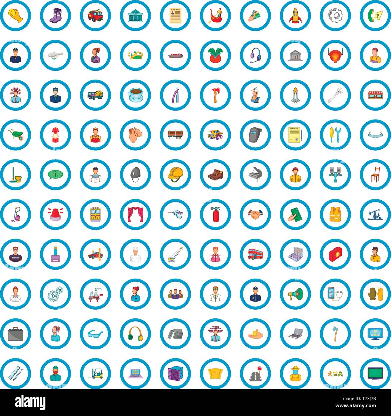 100 work icons set, cartoon style Stock Vector Image & Art - Alamy
