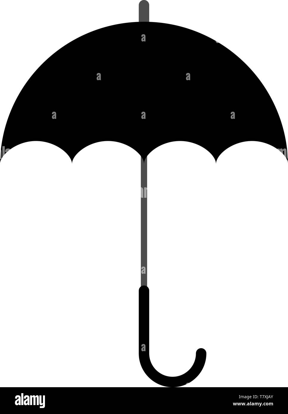 Black Umbrella silhouette icon or symbol. Vector illustration Stock