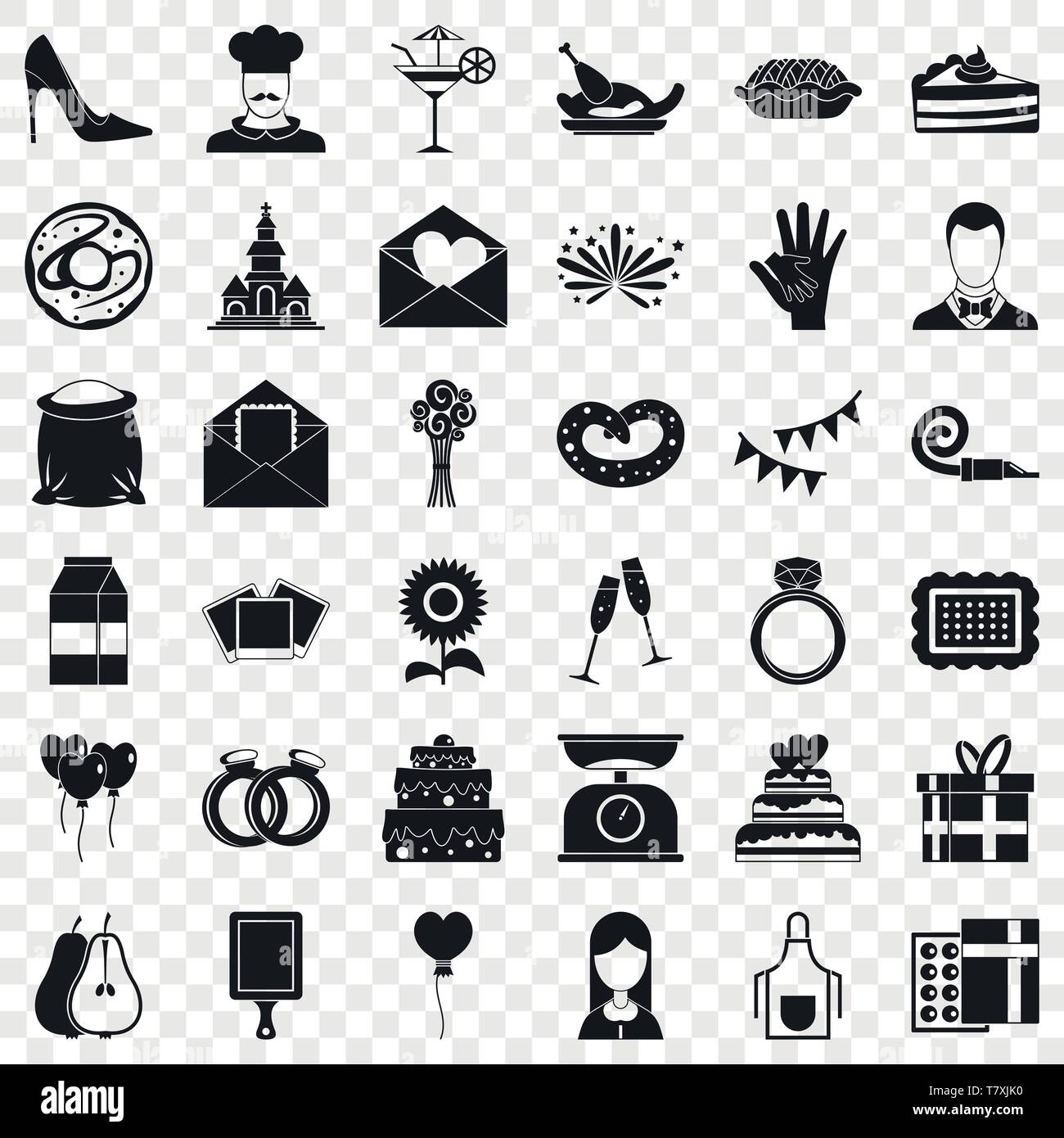 Party cake icons set, simple style Stock Vector Image & Art - Alamy