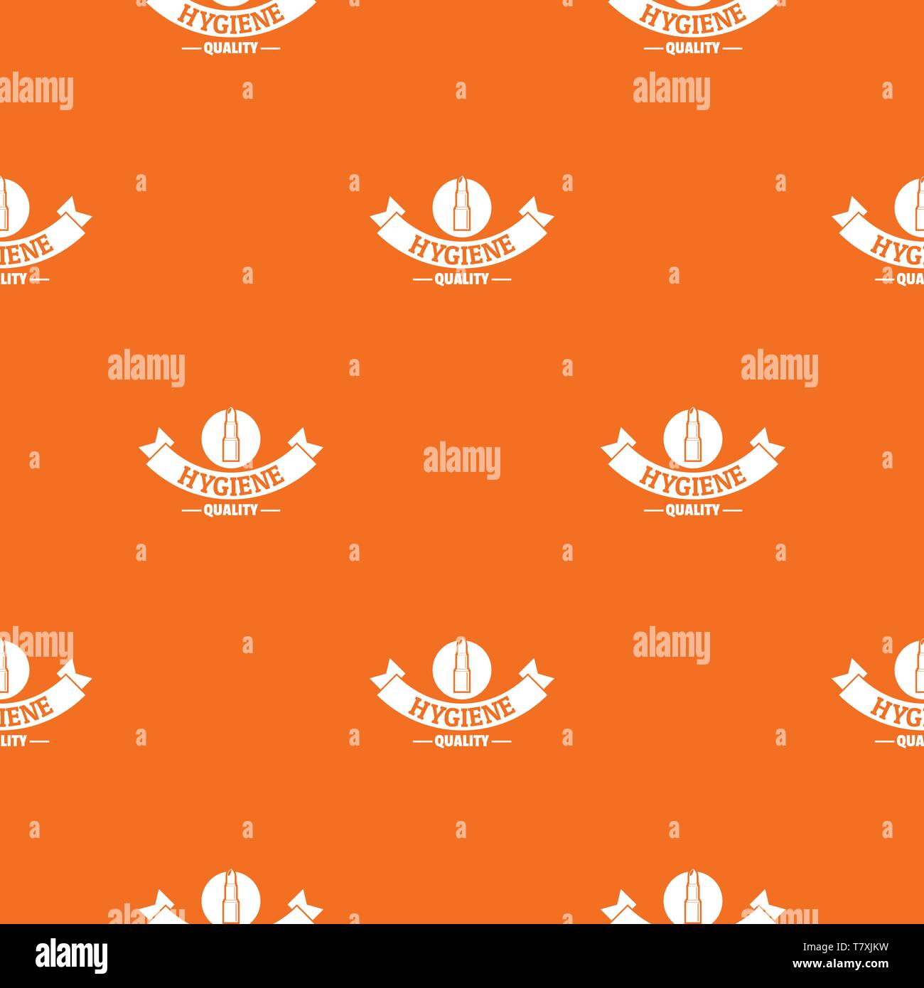Hygiene lipstick pattern vector orange Stock Vector