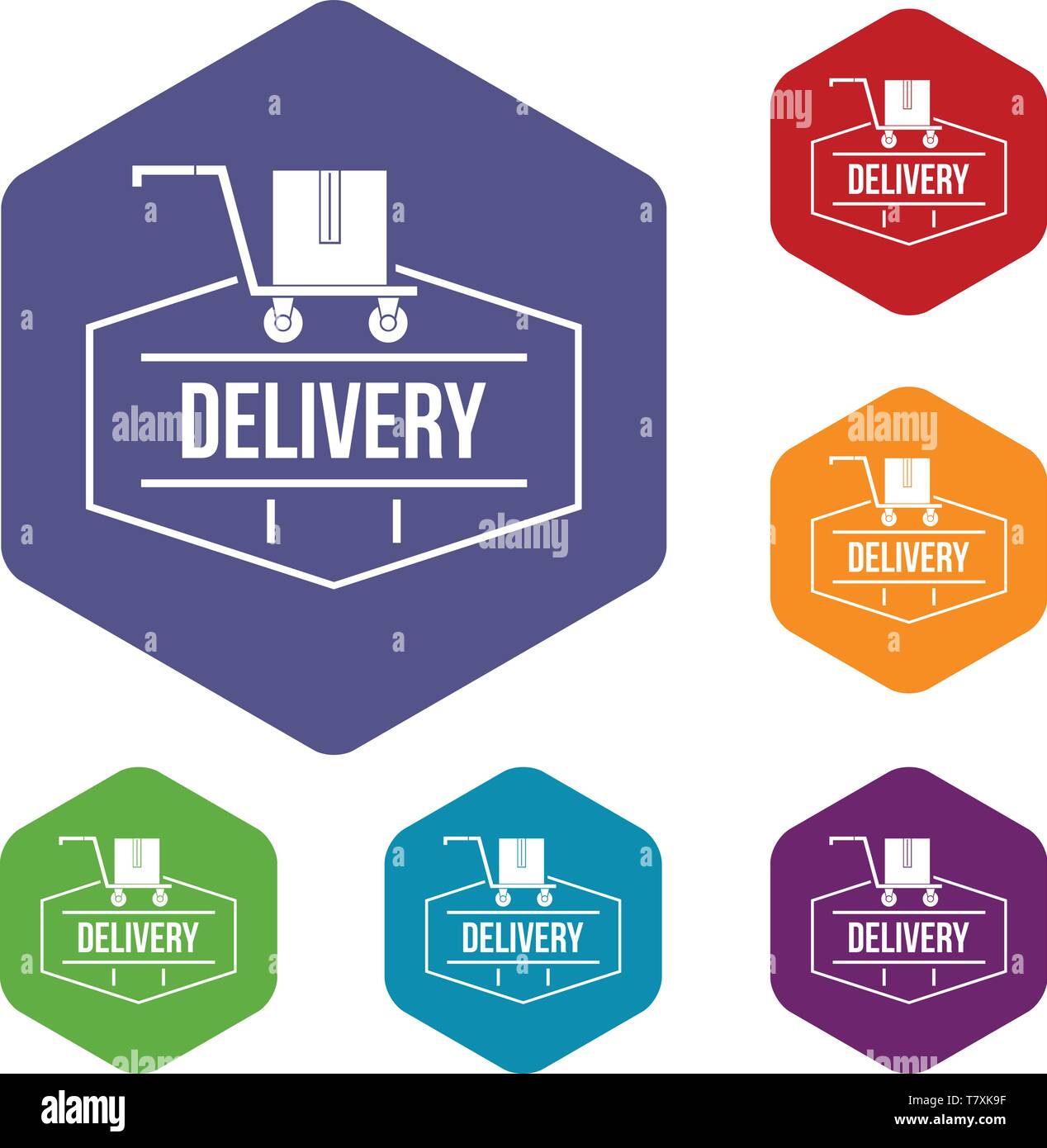 Delivery icons vector hexahedron Stock Vector