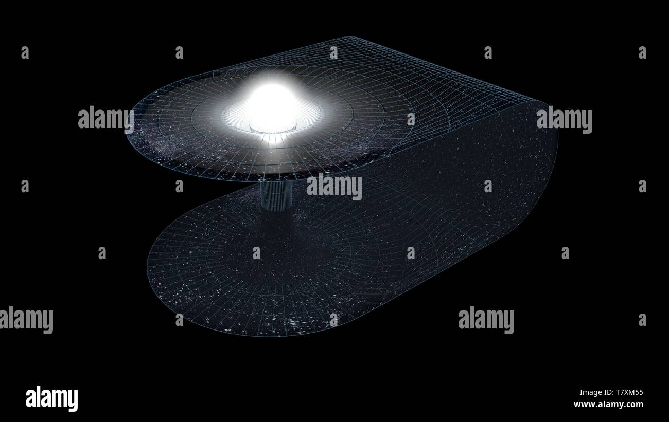 A wormhole, or space bridge. Shortcut connecting two separate points in space and time. 3d illustration Stock Photo