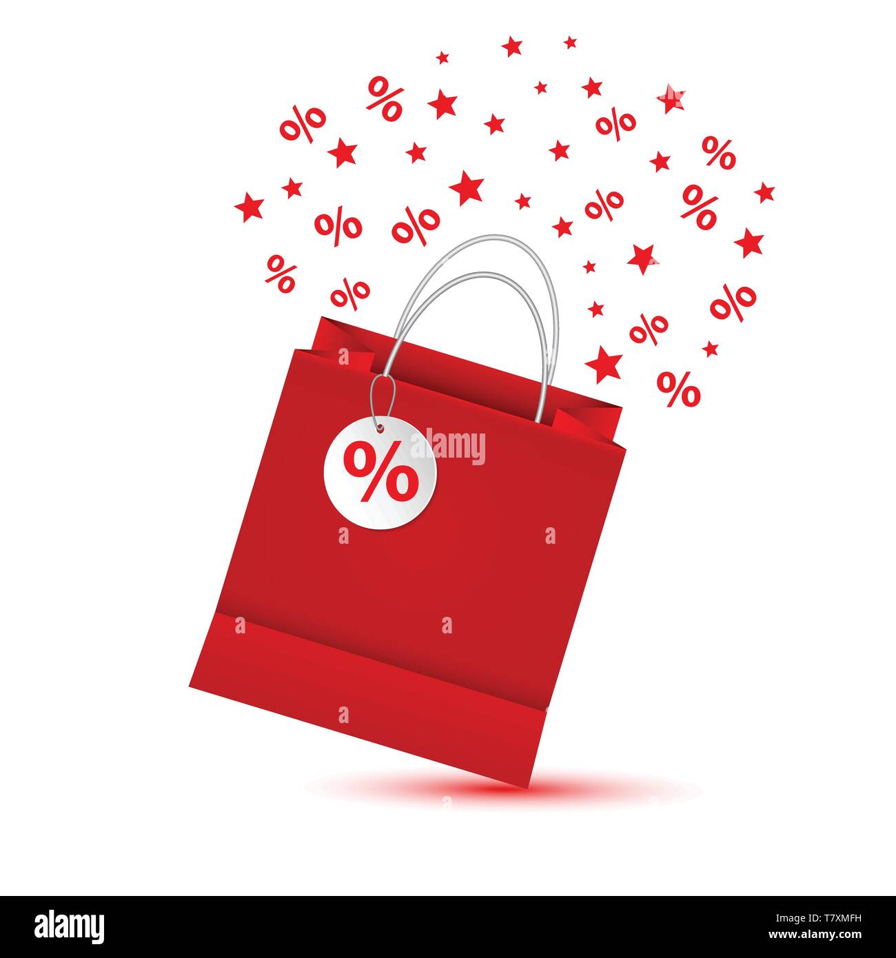 Shopping paper red bag empty-vector illustration Stock Vector Image ...