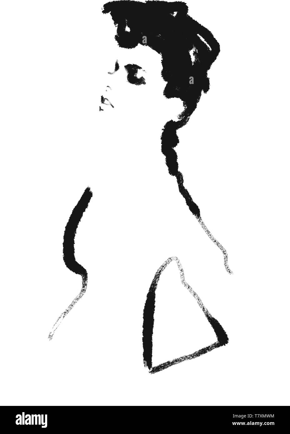 Fashion illustration black and white abstract Stock Photo - Alamy