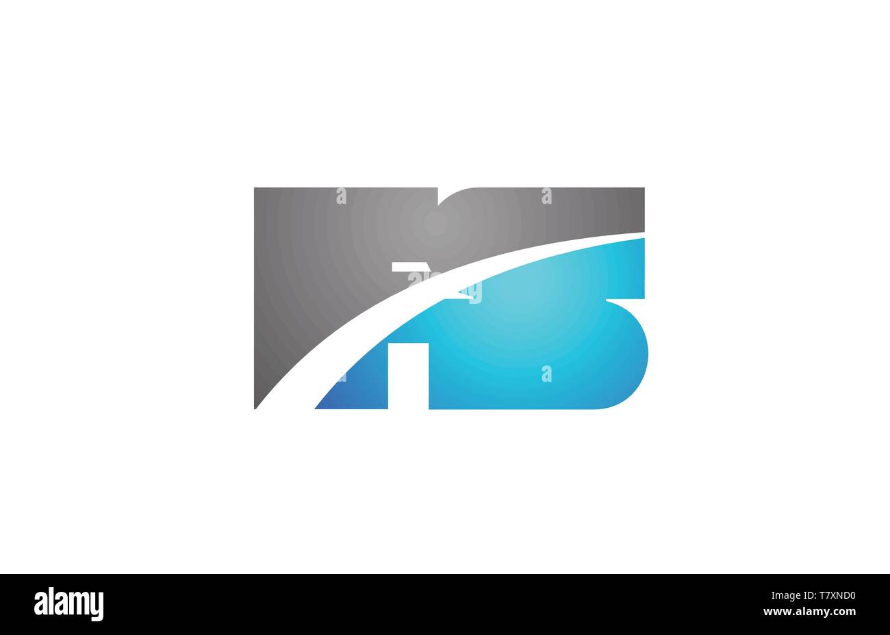 alphabet letter fs f s logo combination in blue and grey colors ...