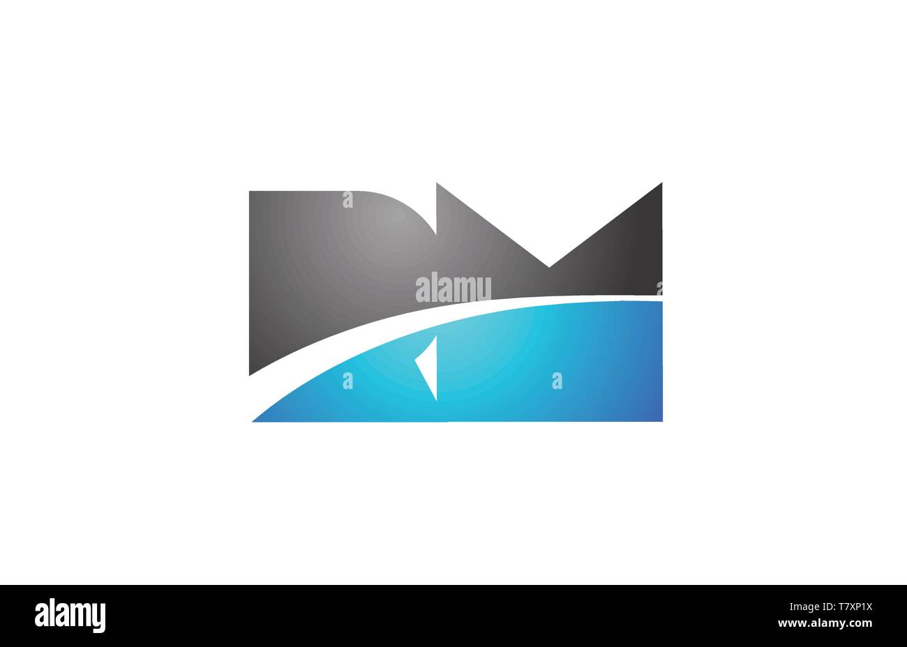 alphabet letter rm r m logo combination in blue and grey colors ...