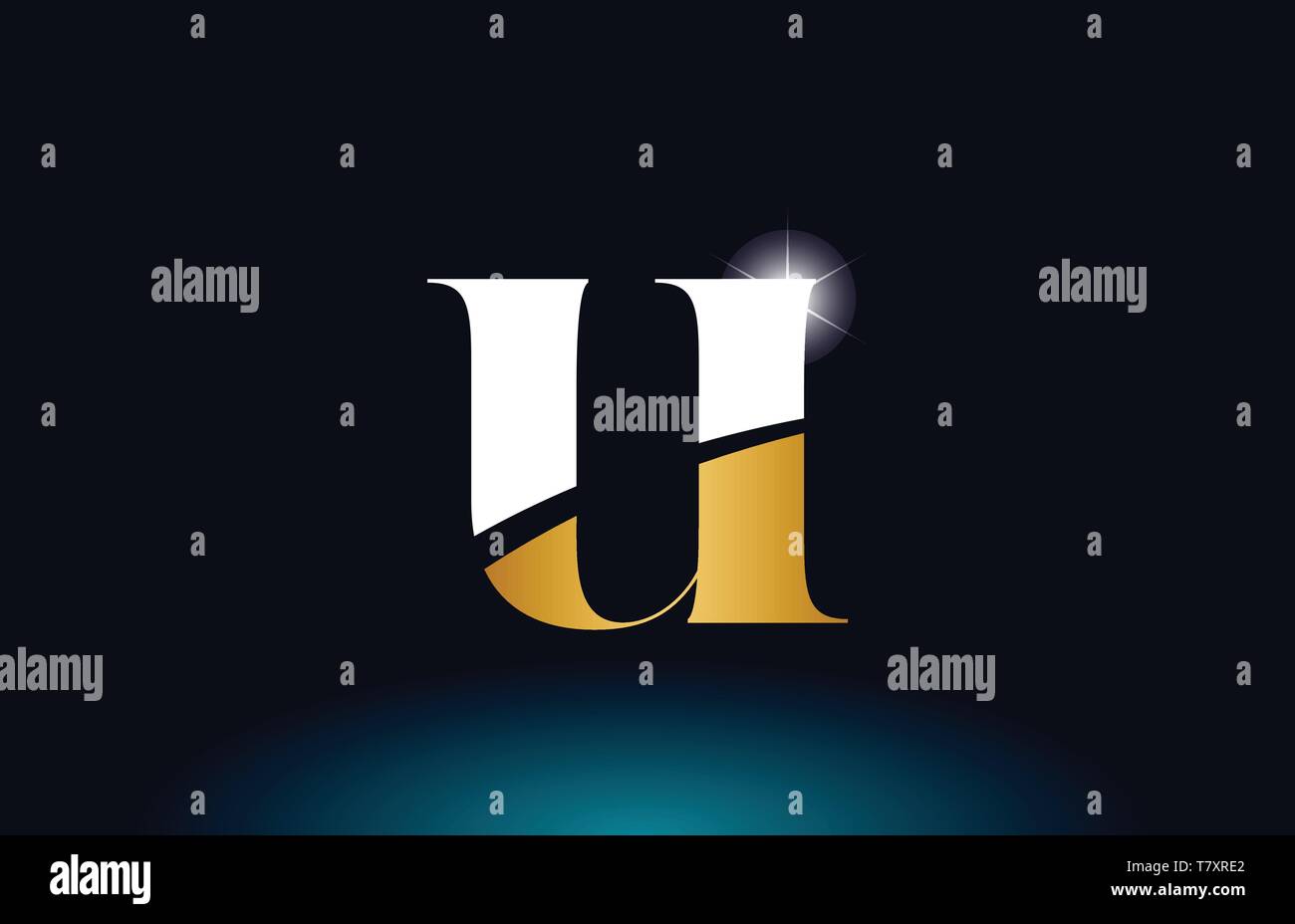 gold golden alphabet letter u logo icon design suitable for a company ...