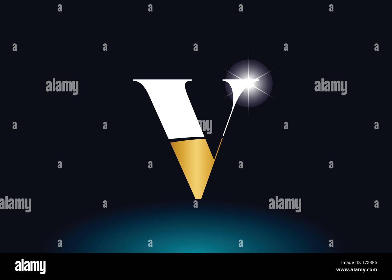 gold golden alphabet letter v logo icon design suitable for a company ...
