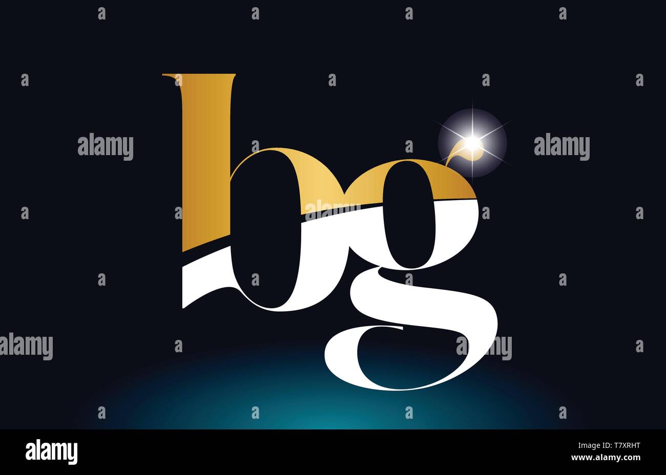 gold golden alphabet letter bg b g logo icon combination design ...
