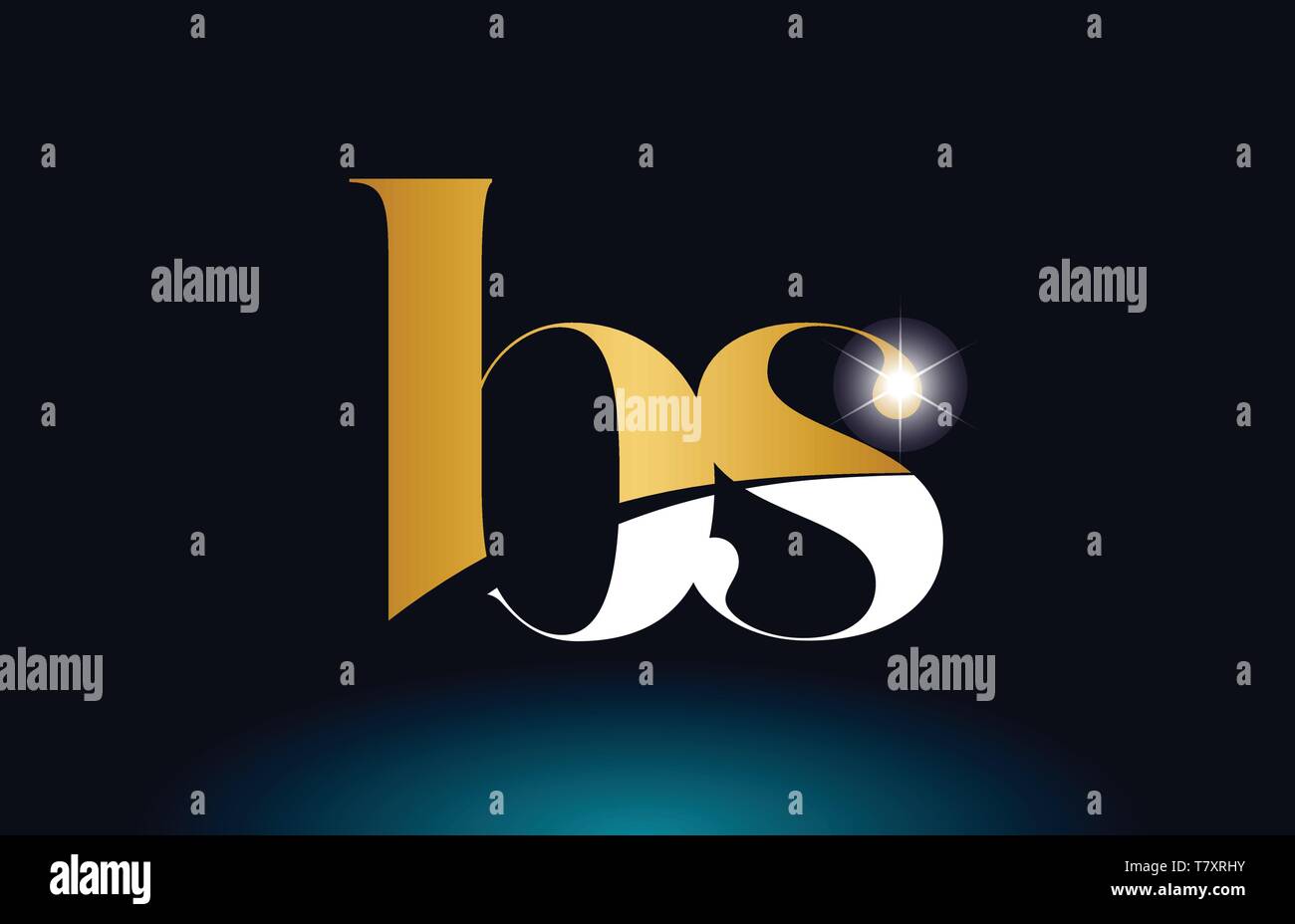 gold golden alphabet letter bs b s logo icon combination design ...