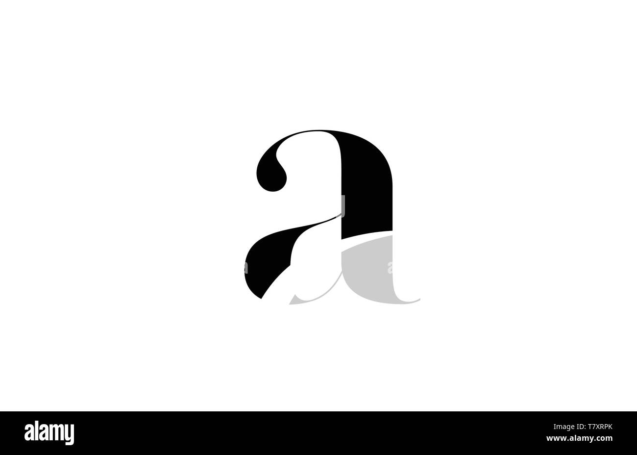 black and white alphabet letter a logo icon design for a company or ...