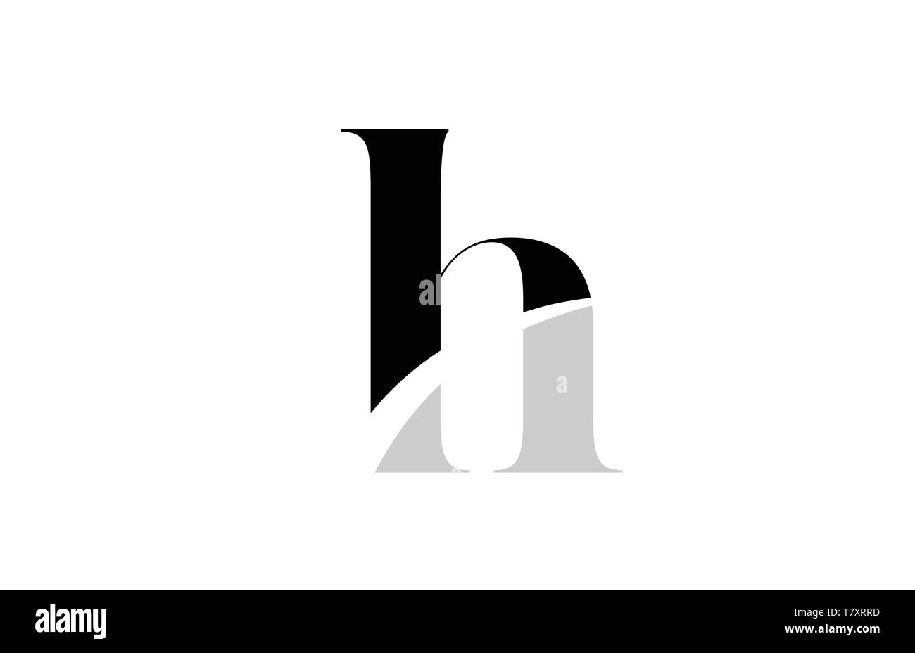 black and white alphabet letter h logo icon design for a company or ...