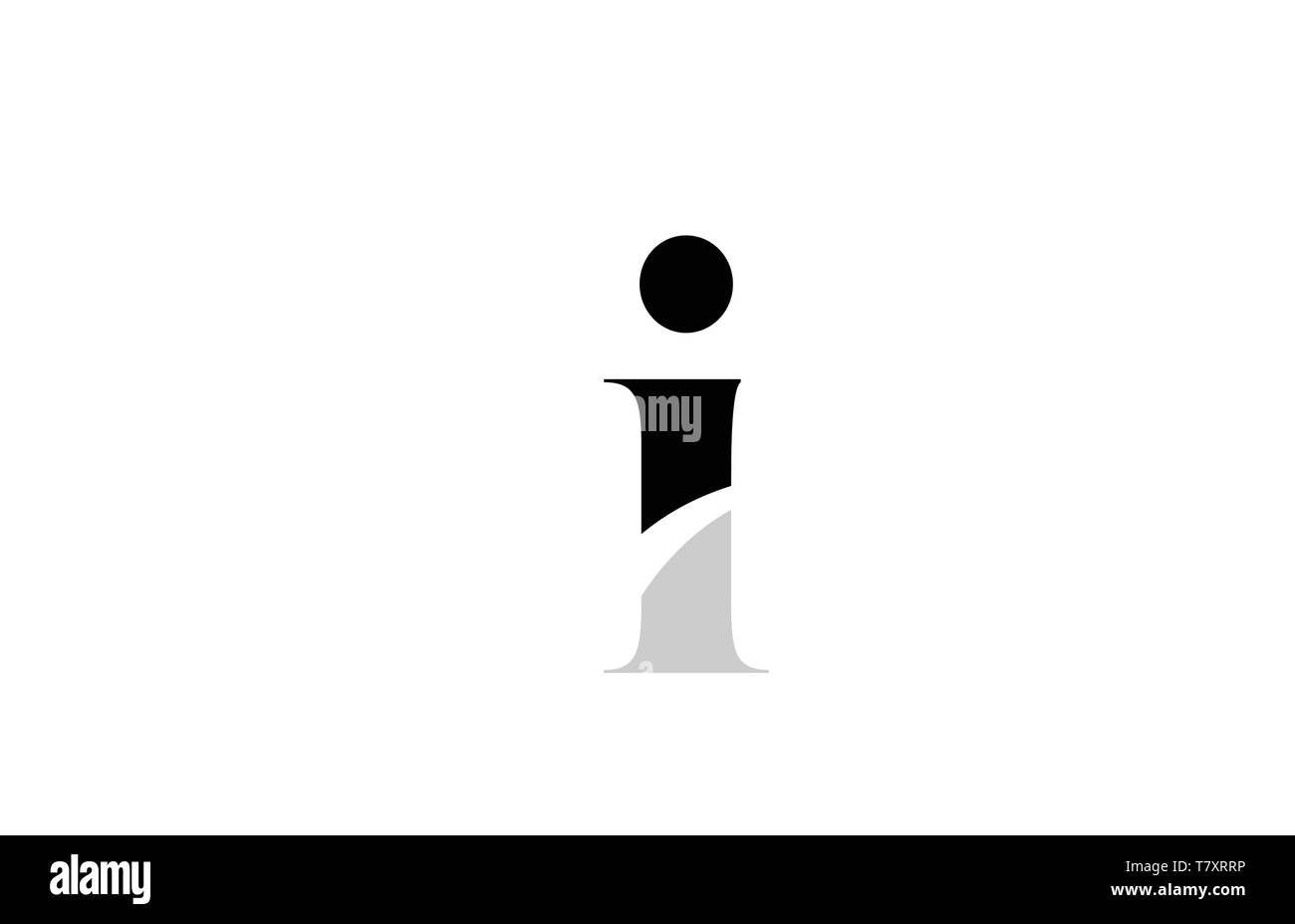 black and white alphabet letter i logo icon design for a company or ...