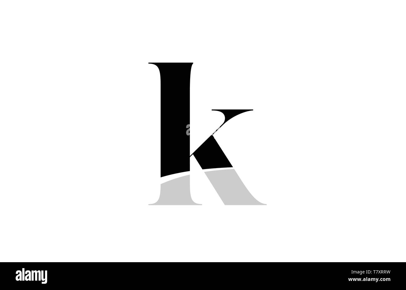 black and white alphabet letter k logo icon design for a company or ...