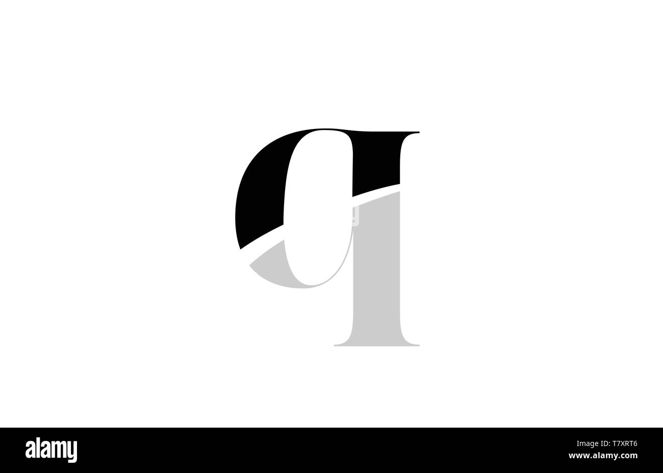 black and white alphabet letter q logo icon design for a company or ...