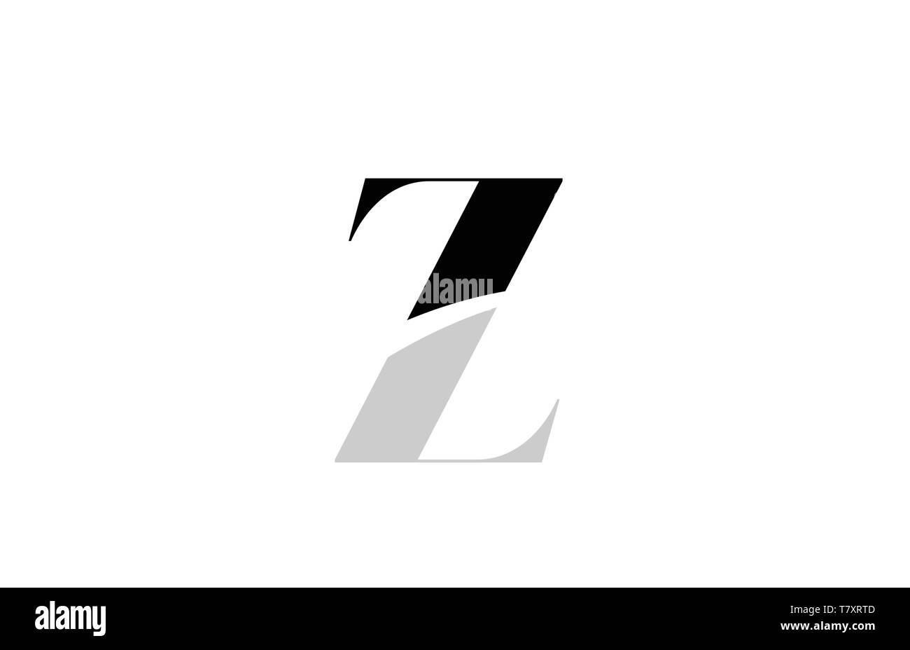 black and white alphabet letter z logo icon design for a company or ...
