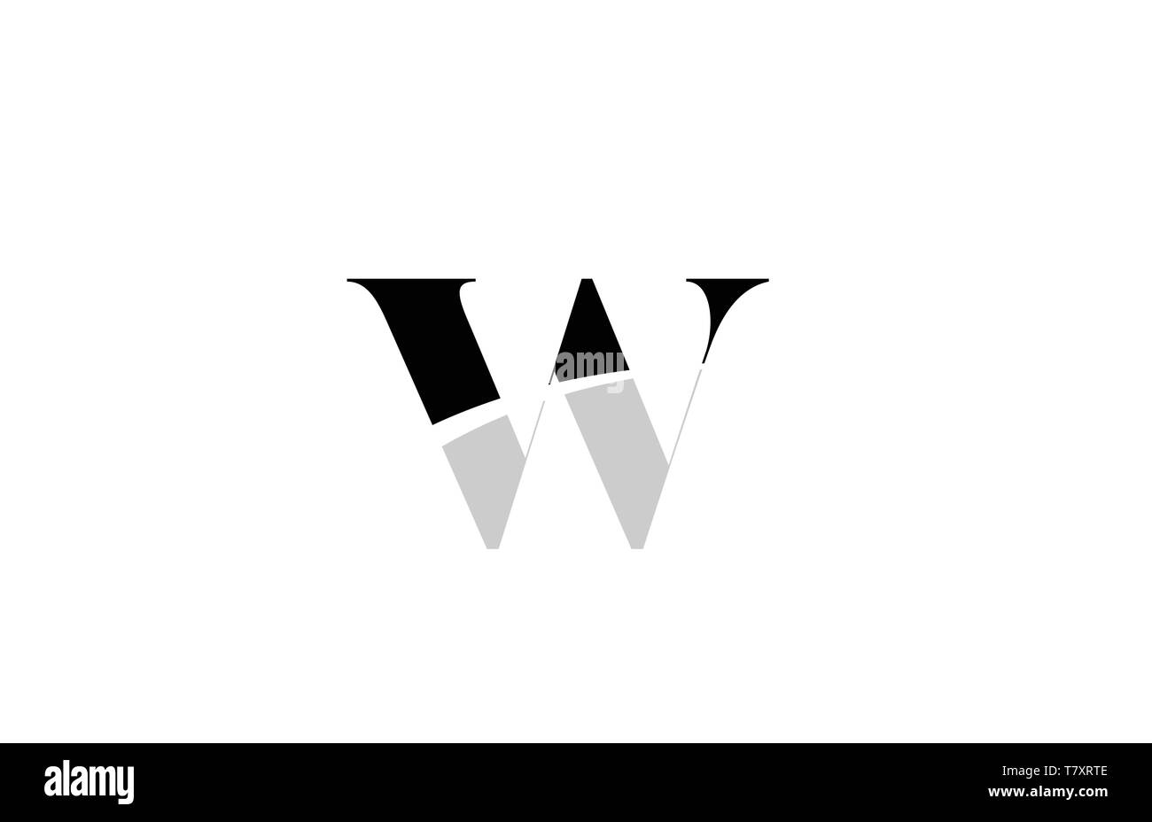 black and white alphabet letter w logo icon design for a company or ...