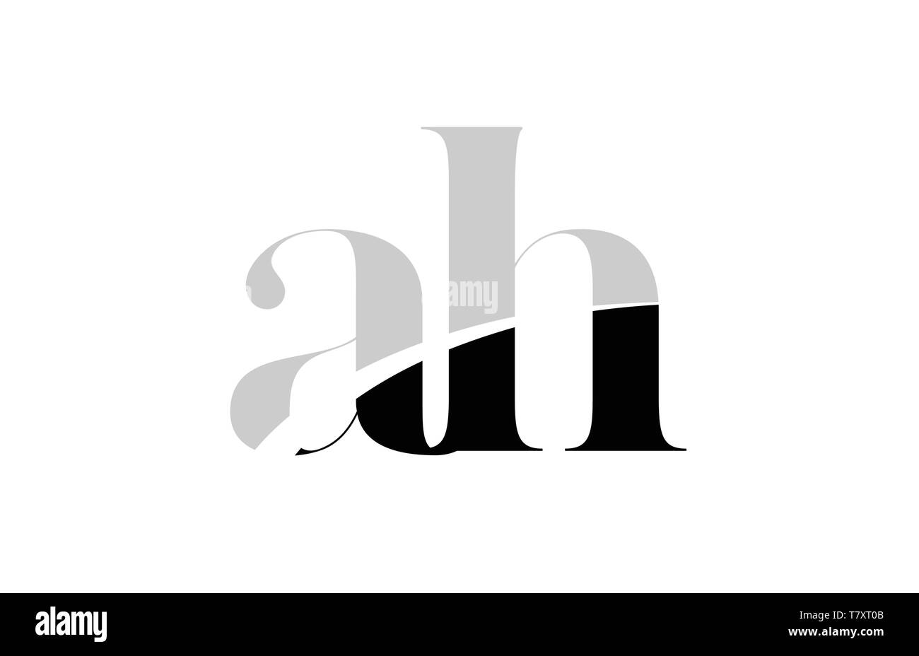 black and white alphabet letter ah a h logo icon design for a company ...