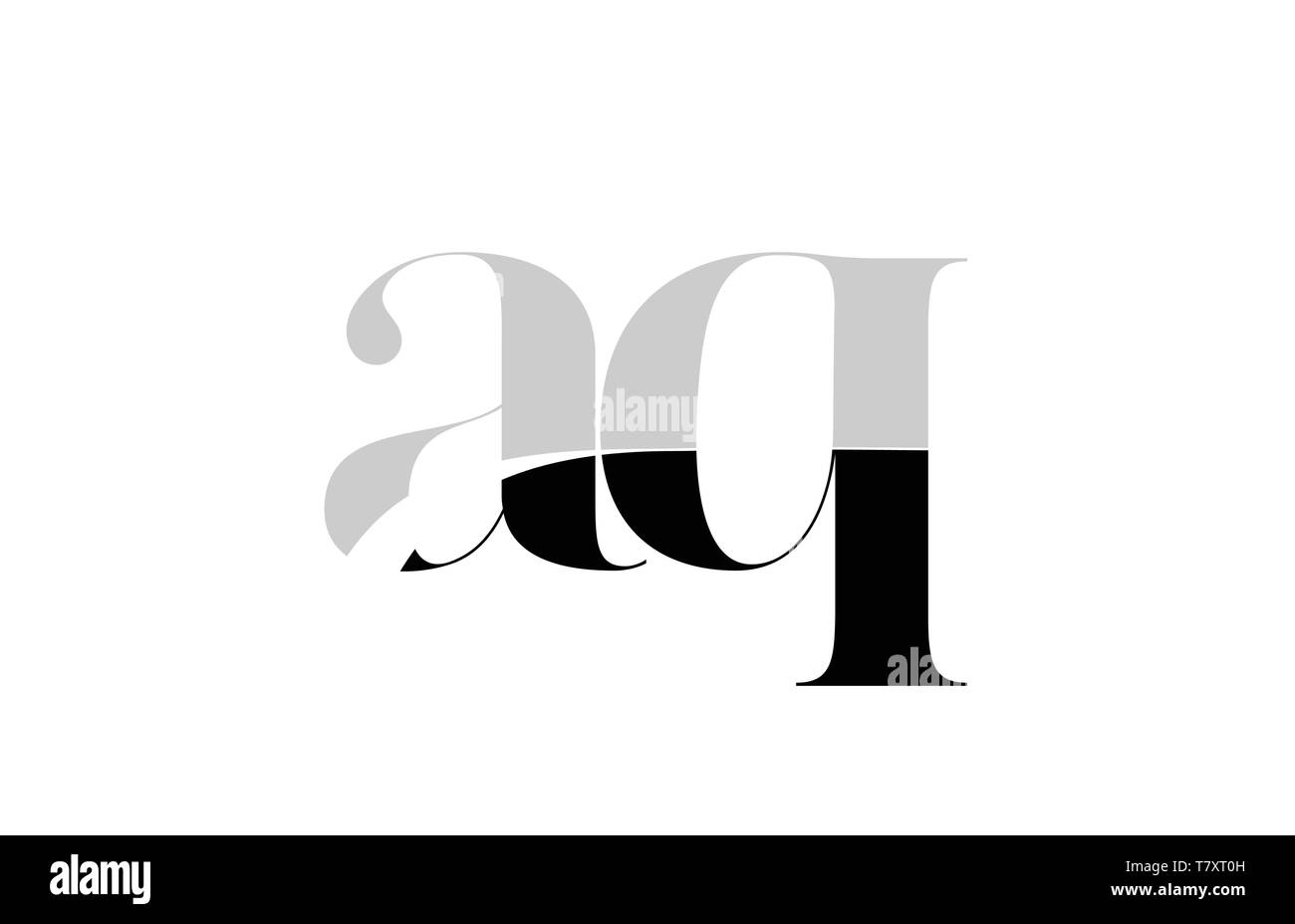 black and white alphabet letter aq a q logo icon design for a company ...