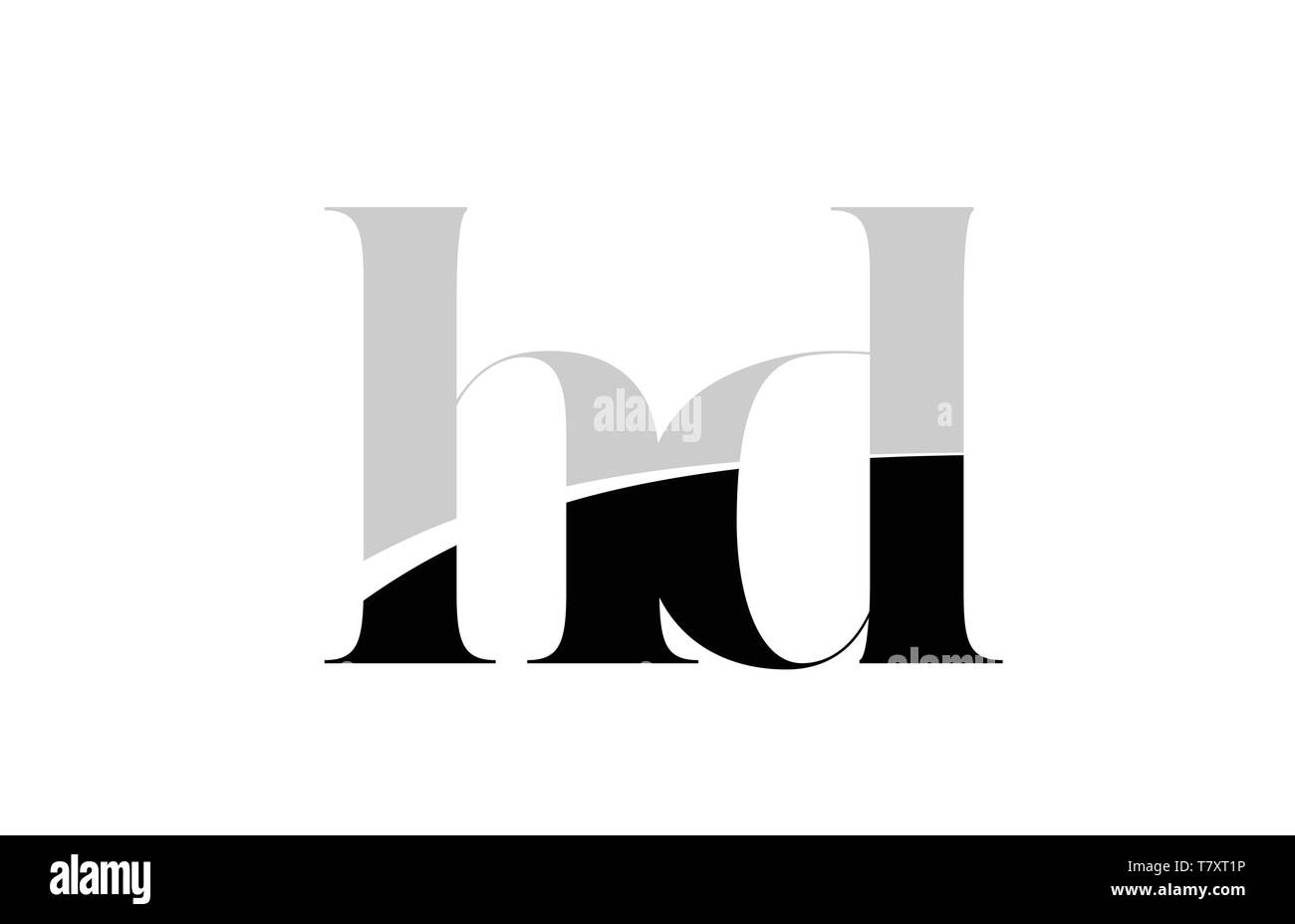 Black And White Alphabet Letter Hd H D Logo Icon Design For A Company Or Business Stock Vector Image Art Alamy