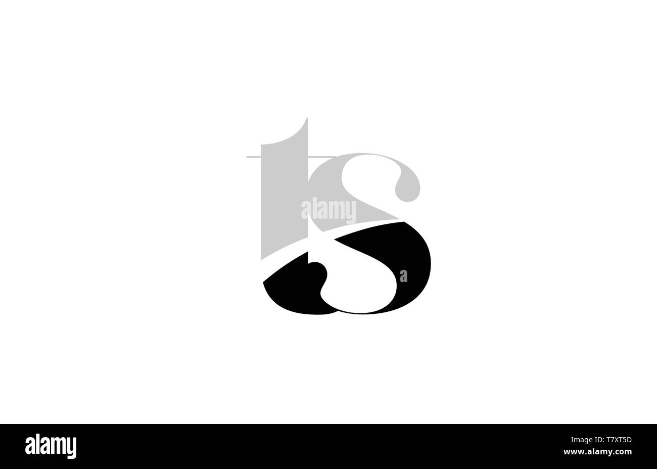 black and white alphabet letter ts t s logo icon design for a company or business Stock Vector