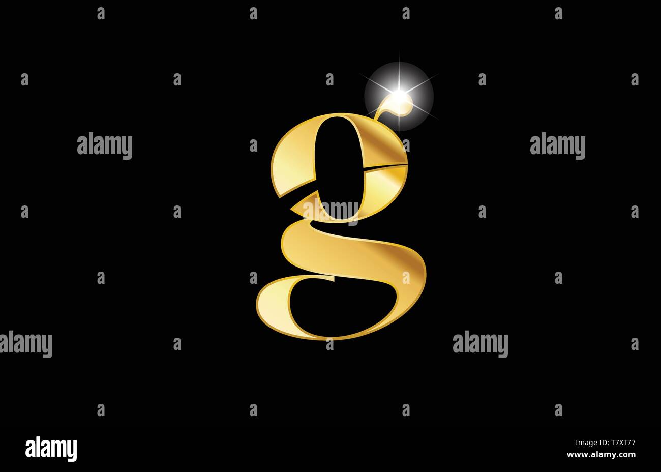 gold golden metal metallic alphabet letter g logo icon design for a ...