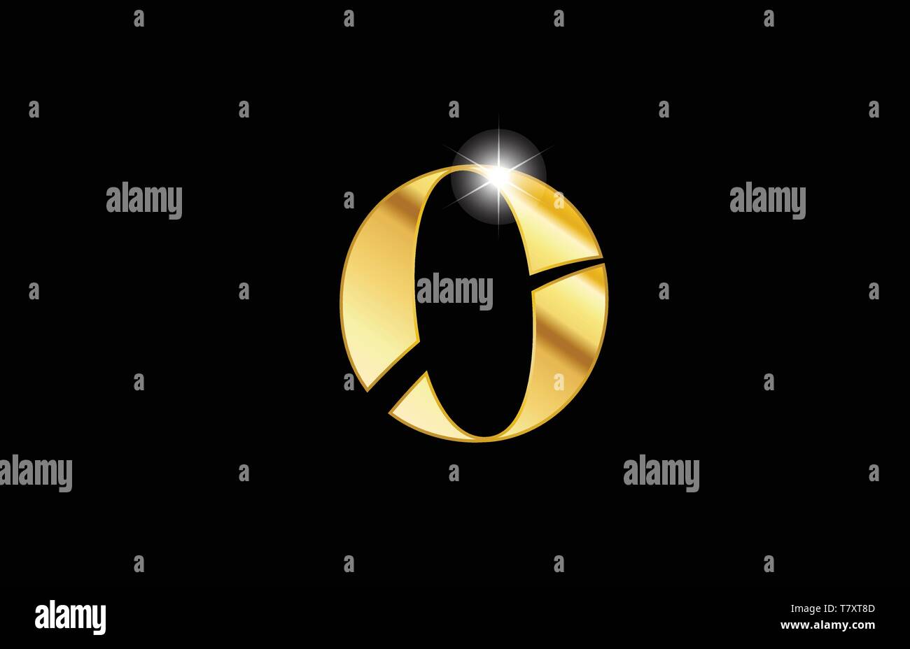 gold golden metal metallic alphabet letter o logo icon design for a ...
