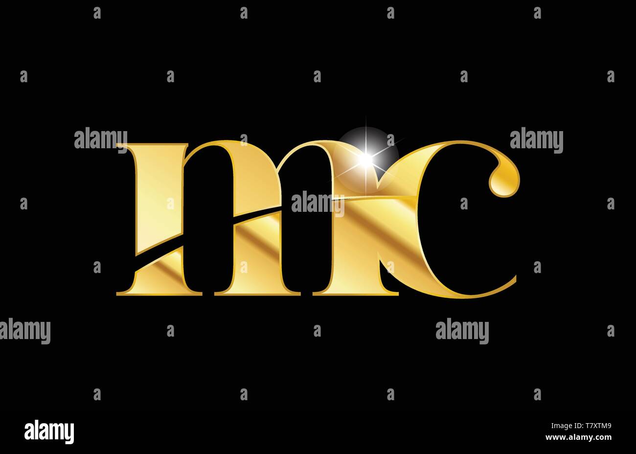 gold golden metal metallic alphabet letter ms m s logo icon design for ...