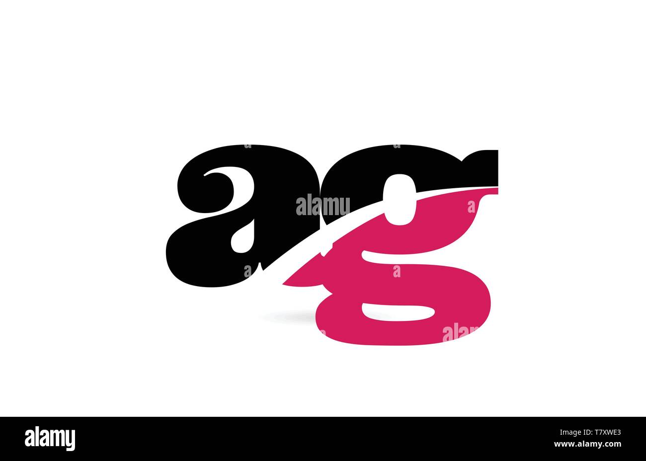 ag a g pink and black alphabet letter combination suitable as a logo ...